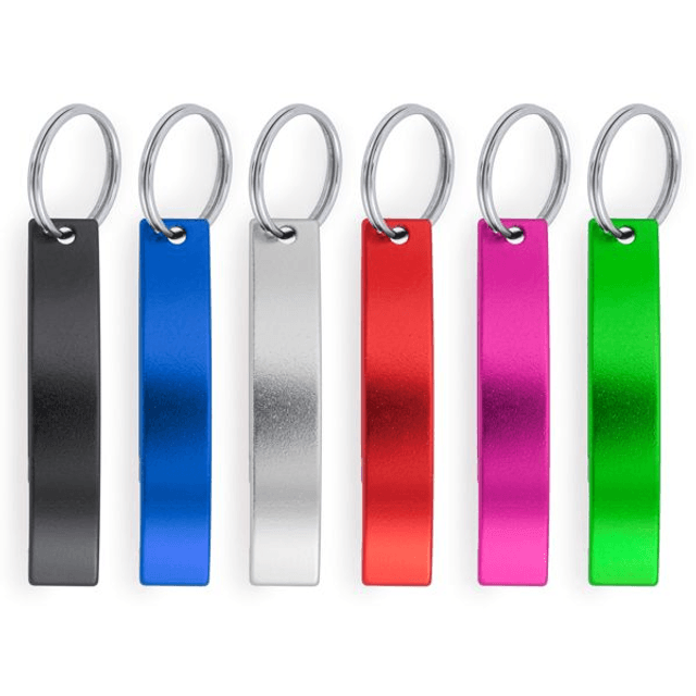Porte-clés ouvre-bouteille en aluminium.(gravure comprise)